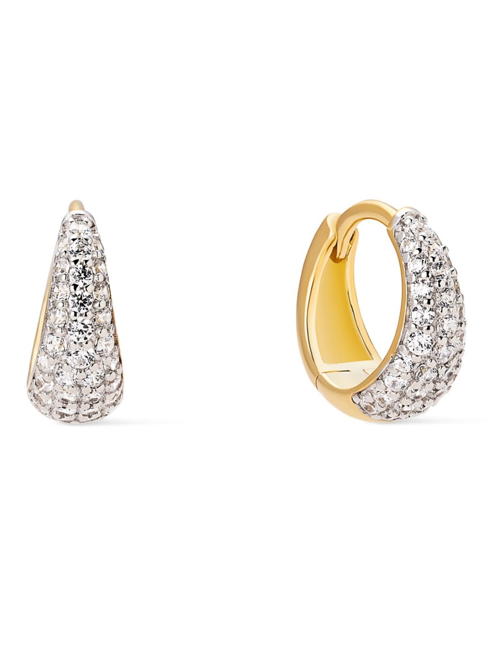 Ana Luisa Nate Pavé Huggie Hoop Earrings